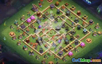 town hall 17, trophy/war base layout #46215