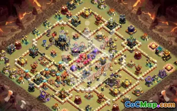town hall 17, trophy/war base layout #46321