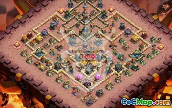 town hall 17, trophy/war base layout #46382
