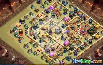 town hall 17, trophy/war base layout #46519