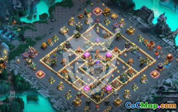 town hall 17, trophy/war base layout #46591