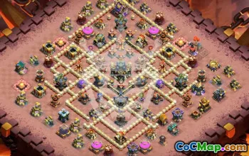 town hall 17, trophy/war base layout #46603