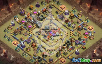 town hall 17, trophy/war base layout #46611