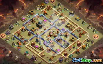 town hall 17, trophy/war base layout #47042