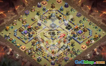 town hall 17, trophy/war base layout #47166
