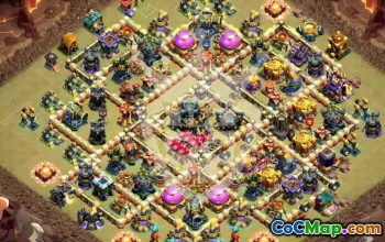 town hall 17, trophy/war base layout #47172