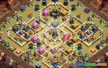 town hall 17, trophy/war base layout #47176