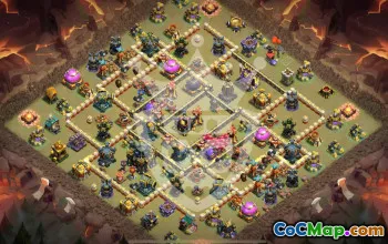 town hall 17, trophy/war base layout #47254