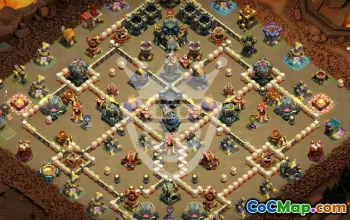 town hall 17, trophy/war base layout #47255