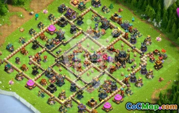 town hall 17, trophy/war base layout #47259