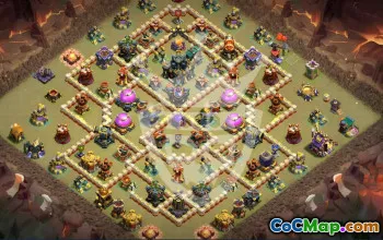 town hall 17, trophy/war base layout #47307
