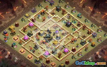 town hall 17, trophy/war base layout #47316