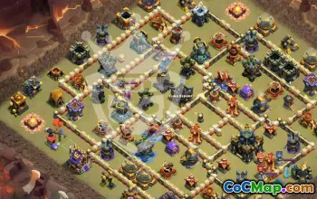 town hall 17, trophy/war base layout #47420