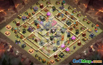 town hall 17, trophy/war base layout #47425