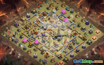 town hall 17, trophy/war base layout #47437