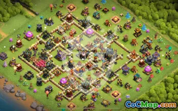 town hall 17, trophy/war base layout #47443