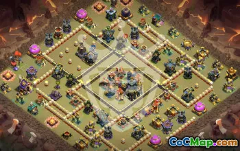 town hall 17, trophy/war base layout #47454
