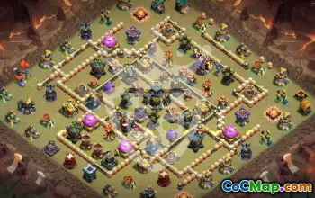 town hall 17, trophy/war base layout #47489