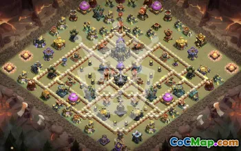 town hall 17, trophy/war base layout #47540