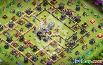 town hall 17, trophy/war base layout #47558