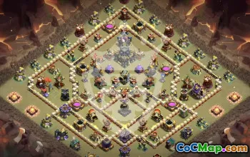 town hall 17, trophy/war base layout #47600