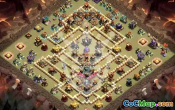 town hall 17, trophy/war base layout #47611