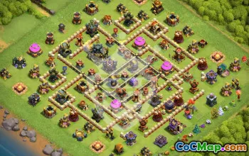 town hall 17, trophy/war base layout #47638
