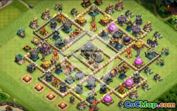 town hall 17, trophy/war base layout #47675