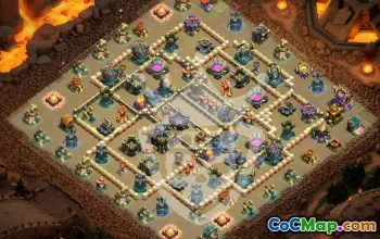 town hall 17, trophy/war base layout #47729