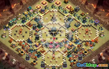 town hall 17, trophy/war base layout #47784