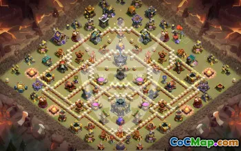 town hall 17, trophy/war base layout #47791