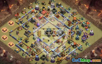 town hall 17, trophy/war base layout #47879