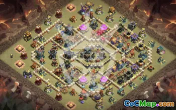 town hall 17, trophy/war base layout #48025
