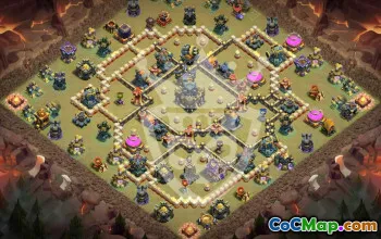 town hall 17, trophy/war base layout #48051