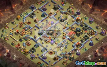 town hall 17, trophy/war base layout #48428