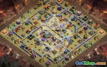 town hall 17, trophy/war base layout #48430