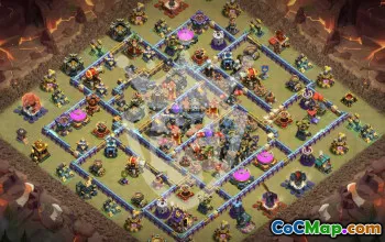 town hall 17, trophy/war base layout #48471