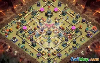 town hall 17, trophy/war base layout #48478