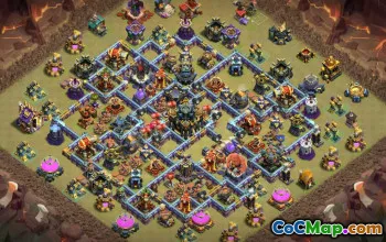 town hall 17, trophy/war base layout #48550