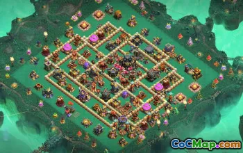 town hall 17, trophy/war base layout #48689