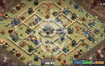 town hall 17, trophy/war base layout #48738