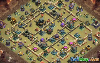 town hall 17, trophy/war base layout #49639