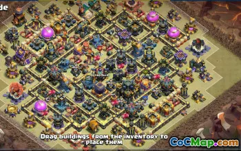 town hall 17, trophy/war base layout #49655