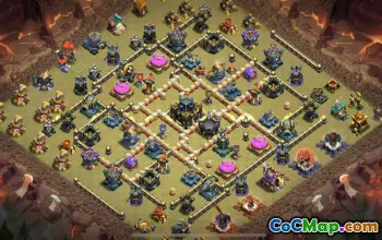 town hall 17, trophy/war base layout #49701