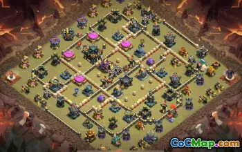 town hall 17, trophy/war base layout #49704