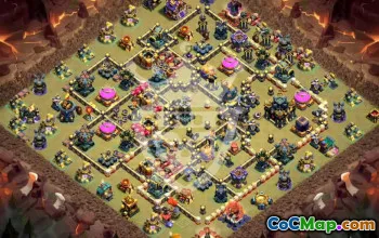 town hall 17, trophy/war base layout #49711