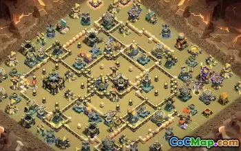 town hall 17, trophy/war base layout #49762