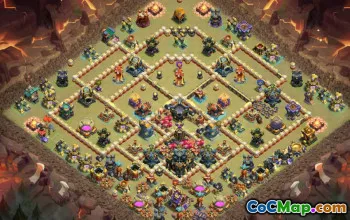 town hall 17, trophy/war base layout #49856