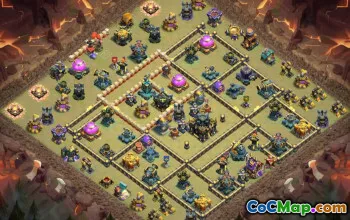 town hall 17, trophy/war base layout #49877