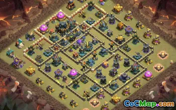 town hall 17, trophy/war base layout #49878